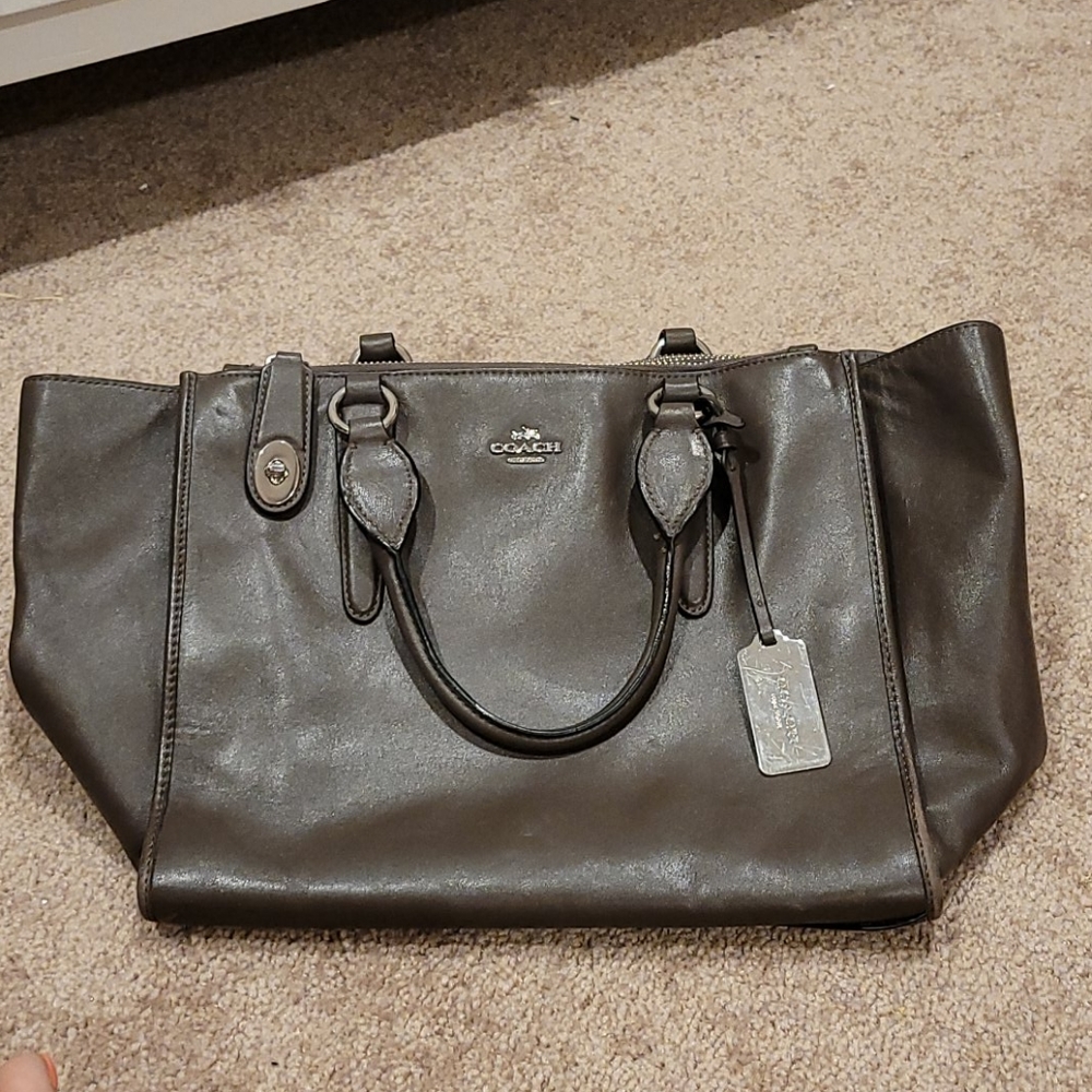Coach handbag, 11 1/4"w X 9"h, chocolate satchel